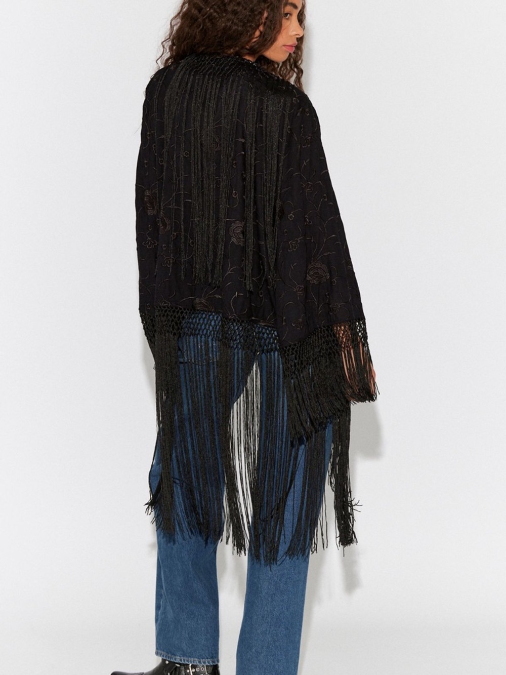 NWOT Free People London Nights Piano Duster in Black - Picture 4 of 9